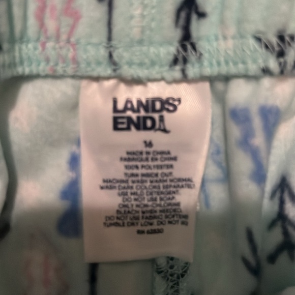 Lands’ End 2-Piece Girls Fleece Pajamas Set, Size 16 - Picture 5 of 7